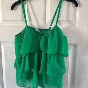 No Boundaries Vibrant Green Layered Camisole